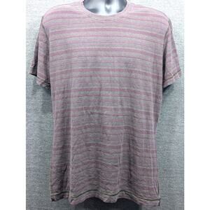 LULULEMON Mens T-Shirt - Maroon Stripe, Short Sleeve, Crew Neck